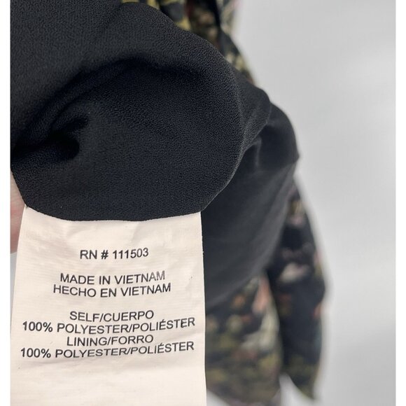 JUNE & HUDSON Women's Black Floral Faux Wrap Half Sleeve Dress Medium - Picture 4 of 8